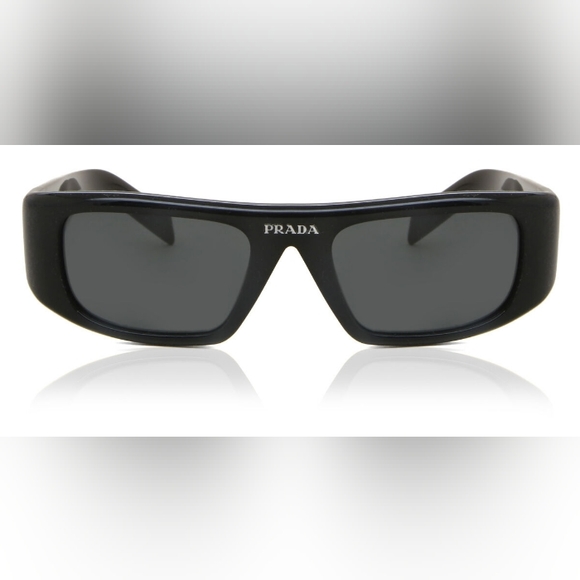 NEW PRADA PR20WS WOMEN SUNGLASSES PR 20WS 1AB5S0 BLACK RECTANGLE PRADA SPR 20WS - Picture 6 of 7